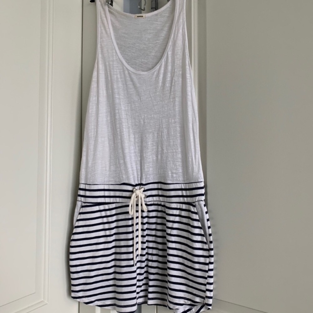 Monrow nautical dress striped bottom rope pockets
